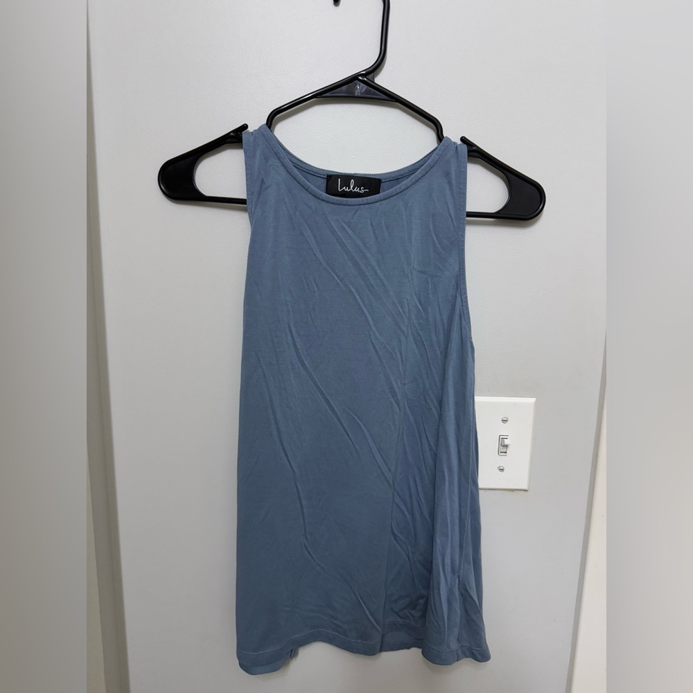 Lulus Small Slate Blue Tank with Split Back
